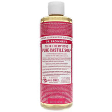 18-In-1 Hemp Pure Castile Soap, Rose, 16 Oz, by Dr. Bronner's Magic Soaps
