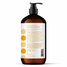 Brown pump bottle with white label featuring yellow circular color swatches and product information.