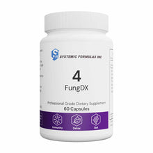 White bottle of 4 FungDX by Systemic Formulas containing 60 capsules with purple label band.