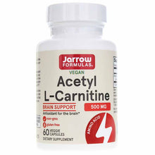 Acetyl L-Carnitine 500 Mg, 60 Veg Capsules, by Jarrow Formulas