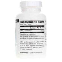 Acetyl L-Carnitine 500 Mg, 120 Tablets, by Source Naturals, image #2