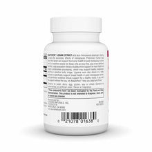 White supplement bottle with white cap labeled AdaptoFem by Source Naturals, featuring product information and barcode on lab