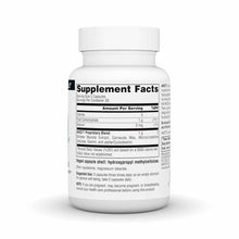 White bottle of Source Naturals AHCC 500 mg vegetable capsules with white cap and supplement facts label visible.