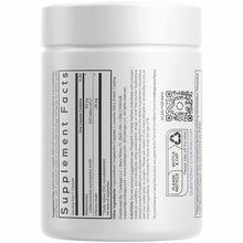 White supplement bottle with black label containing product information, QR code, and serving details for Akkermansia 500 Ult