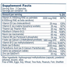 Supplement Facts label for AyushMulti Multivitamin showing serving size, nutrient amounts, daily values, and ingredient infor