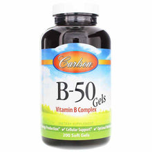 B-50 Gels Vitamin B Complex, 200 Softgels, by Carlson Labs