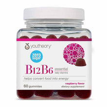 B12B6 Zero Sugar Gummies, Raspberry, 60 Gummies, by Youtheory