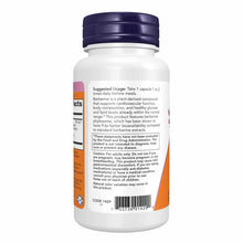 White bottle with dark blue cap containing NOW Foods Berberine Phytosome supplement capsules, with orange and pink label show