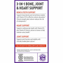 Package label for New Chapter Bone Strength Take Care supplement highlighting bone, joint, and heart support benefits with sl