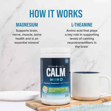 CALM Mind Magnesium + L-Theanine Powder Honey Chamomile, 6 Oz, by Natural Vitality, image #5