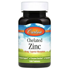 Chelated Zinc, 100 Tablets, by Carlson Labs