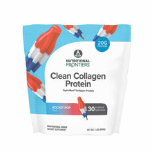 Nutritional Frontiers Clean Collagen Protein powder bag, 2 lbs, Rocket Pop flavor, 20g protein per serving.