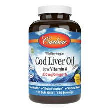 Cod Liver Oil Omega-3s Low Vitamin A Formula with Natural Lemon Flavor, by Carlson Labs