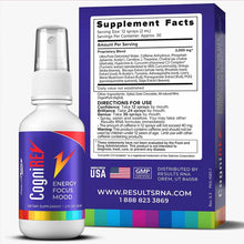 CogniREV 2 oz spray bottle by Results RNA with purple box showing supplement facts and directions for use.