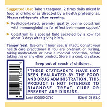 Colostrum-IgG Powder, 4 Oz, by Premier Research Labs