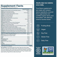 Supplement Facts label for Daily Men's 50+ Multi showing vitamin and mineral ingredients with servings information and produc