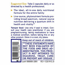 Supplement bottle label showing usage instructions, ingredients information, tamper seal warning, and FDA disclaimer text.
