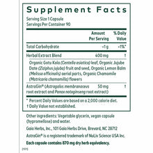 Supplement Facts label for EpiVital 90 Liquid Phyto Caps showing herbal extract blend ingredients and nutritional information