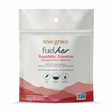White and pink pouch of True Grace FuelHer RapidMix Creatine powder for women, 160g unflavored dietary supplement.