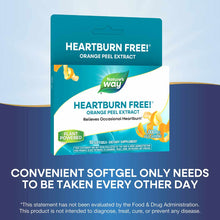 Heartburn Free orange peel extract softgel package by Nature's Way with 10 softgels, 1,000mg per serving.