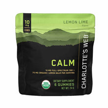 Hemp Extract-Infused Gummies Calm Lemon Lime Flavor, 6 Gummies, by Charlottes Web