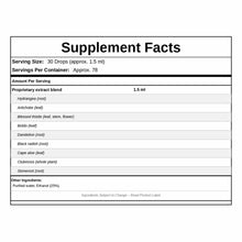 Supplement Facts label for Hydrangea Plus showing serving size, ingredients including hydrangea root and herbal blend, and ot