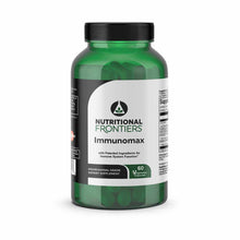 Green bottle of Immunomax dietary supplement by Nutritional Frontiers containing 60 vegetarian capsules.