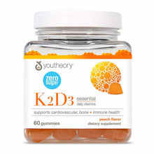 K2D3 Zero Sugar Gummies, Peach, 60 Gummies, by Youtheory