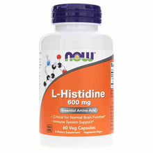 L-Histidine 600 Mg, 60 Veg Capsules, by NOW Foods