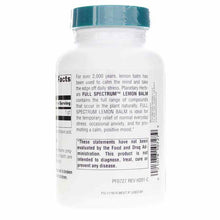 Lemon Balm 500 Mg Full Spectrum, 120 Capsules, by Planetary Herbals, image #3