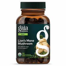 Lion's Mane Mushroom Brain & Nerve Support, 120 Vegan Capsules, by Gaia Herbs