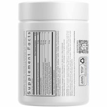 White cylindrical supplement jar with white lid and black label showing "Supplement Facts" and ingredient information for DIM