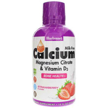 Liquid Calcium Magnesium Citrate Plus Vitamin D3, Strawberry, by Bluebonnet