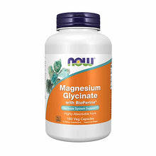 Magnesium Glycinate with BioPerine, 180 Veg Capsules, by NOW Foods