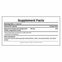 Magnesium Glycinate Complex, 100 Veg Capsules, by SFI Health