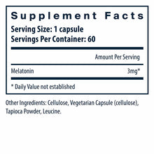 Melatonin 3 Mg, 60 Veg Capsules, by Vital Nutrients
