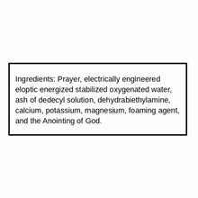 Text box displaying ingredient list for Miracle II Original Soap including water, minerals, and foaming agent.