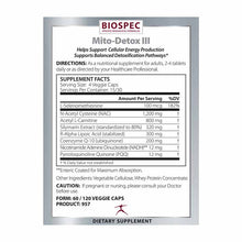 Mito-Detox III, 120 Veg Capsules, by BioSpec, image #2