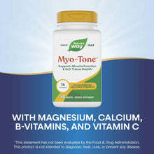 Myo-Tone supplement bottle with yellow cap, 80 tablets, Nature's Way brand label on white container.