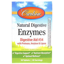Natural Digestive Enzymes, 30 Tablets, by Carlson Labs