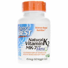 Natural Vitamin K2 MK-7 45 Mcg, 60 Veg Capsules, by Doctors Best