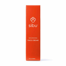 Sibu Nourishing Face Cream in 1 oz rectangular box with orange packaging and white logo and text.