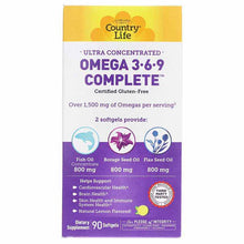 Omega 3-6-9 Complete, 90 Softgels, by Country Life