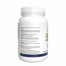 White bottle of Ostinol Advanced 5X dietary supplement with white ribbed cap and navy label band.
