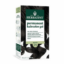 Herbatint permanent hair color gel box in Brown 2N shade with 170ml product, featuring dark hair swatches and green branding.