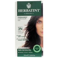 Permanent Hair Color Gel, 3N Dark Chestnut, by Herbatint