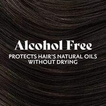 Close-up of dark brunette hair with glossy finish and visible texture.