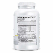 White bottle of ProOmega Cholesterol Support softgels with white screw cap and supplement facts label visible.
