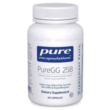 White bottle of Pure Encapsulations PureGG 25B dietary supplement with white screw cap, containing 60 capsules.
