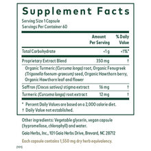 Supplement Facts label for Serenocin Heart-Brain Axis showing 60 servings per container with herbal extract blend ingredients